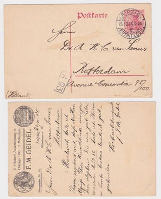 76971 DR Ganzsachen Postkarte P79 Zudruck F. M. Geidel Leipzig 1914