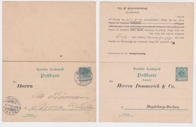 84383 Ganzsachen Postkarte P31 Zudruck Dommerich & Co Magdeburg-Buckau 1897