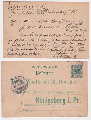 95201 DR Ganzsache Postkarte Zudruck Apotheker E. Nolde Kapsel-Fabrik Königsberg