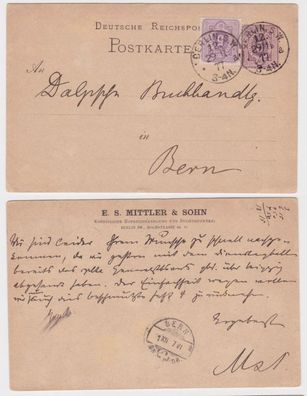 96320 DR Ganzsachen Postkarte P10 Zudruck E.S. Mittler & Sohn Berlin 1877