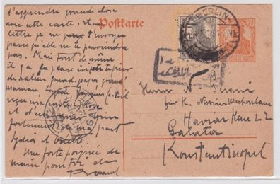 96556 DR Ganzsachen Postkarte P110 Berlin nach Konstantinopel (Türkei) 1918