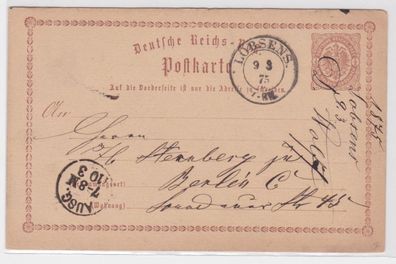 97235 DR Ganzsachen Postkarte P1 Löbsens nach Berlin 1875