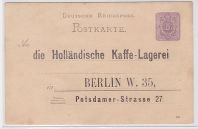 97263 DR Ganzsachen Postkarte P18 Zudruck Holländische Kaffe-Lagerei Berlin 1887