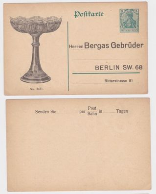 97828 DR Ganzsache Postkarte P90 Zudruck Bergas Gebrüder Berlin No. 2431