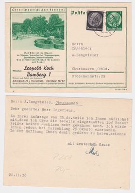 97149 DR Ganzsache Ak P238 Bad Dürrenberg Zudruck Leopold Koch Bamberg 1 1938