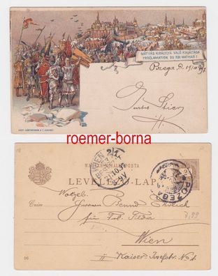 82603 Ganzsachen Postkarte Mátyás Királylyá Való Kikiáltása Proclamation du Roi