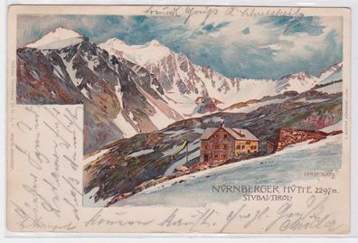 90369 Künstler AK Ernst Platz Nürnberger Hütte - Stubai Tirol 1905