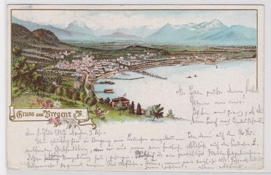 89242 AK Gruss aus Bregenz am Bodensee 1897