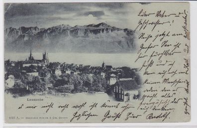 16090 Mondscheinkarte Lausanne Totalansicht 1899
