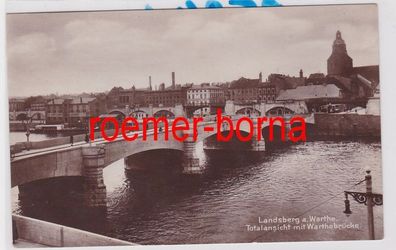 84825 Ak Landsberg a. Warthe Totalansicht mit Warthebrücke 1933