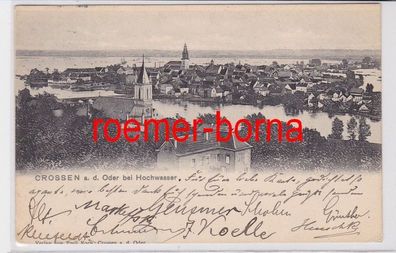 85445 Ak Crossen an der Oder Krosno Odrzanskie bei Hochwasser 1903