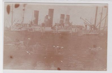 77218 Foto Ak Dampfer der italienischen Lloyd in Genua 1914