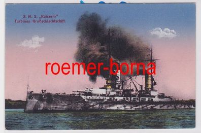 84476 Ak S.M.S. 'Kaiserin' Turbinen Großschlachtschiff um 1915