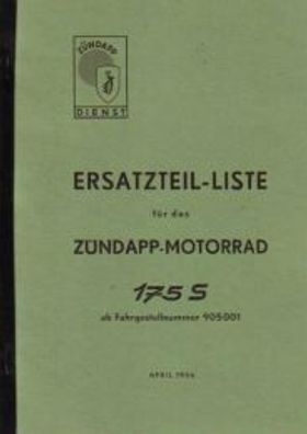 Ersatzteilliste Zündapp 175 S, Motorrad, Oldtimer