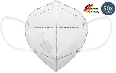 Sentias 50er Pack FFP2 NR Maske Mund + Nasenschutz Faltmaske | Deutsche Produktion