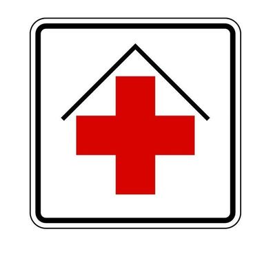Aufkleber Rettungszeichen Rotes Kreuz "Erste-Hilfe-Station" Schild 5-40cm