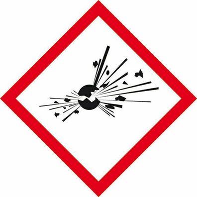 Aufkleber Etikett "Explosionsgefahr" GHS-Gefahrensymbol quadratisch 5-20cm