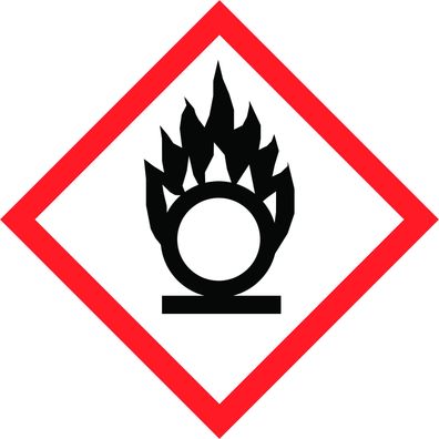 Aufkleber Etikett "Achtung Brandfördernd" GHS-Gefahrensymbol quadratisch 5-20cm
