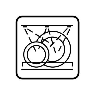 Aufkleber Etikett "Spülmaschinen geeignet" Hinweis Symbol quadratisch 5-20cm