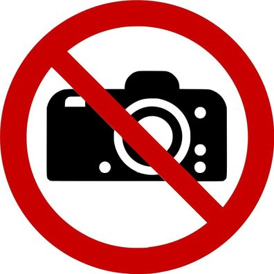 XXL Aufkleber Verbotsschild "Fotografieren verboten" ISO 7010 Ø40-60cm rot