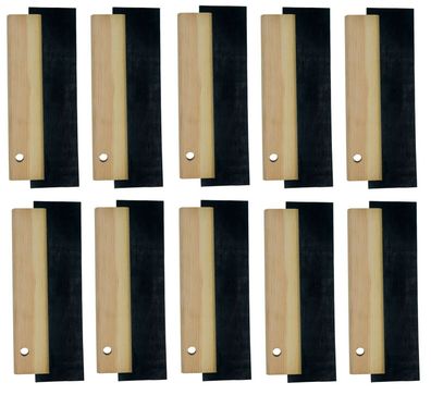 10xGummi Flächenspachtel Fugengummi 18cm für Wände, Vorstriche uvm. mit Holzgriff