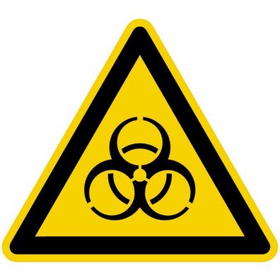 Schild Warnzeichen"Warnung vor Biogefährdung"Kunststoffplatte nach ISO 7010 10cm