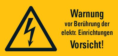 Warnaufkleber"Warnung vor Berührung der elektr. Einricht.."37x74/52x105/74x148mm