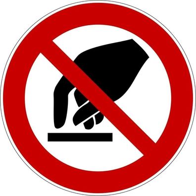 Aufkleber Verbotszeichen Schild "Berühren verboten" Folie ISO 7010 Ø5-30cm rot