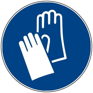 Aufkleber Gebotsschild Zeichen "Warnweste benutzen" Folie ISO 7010 Ø5-30cm blau 