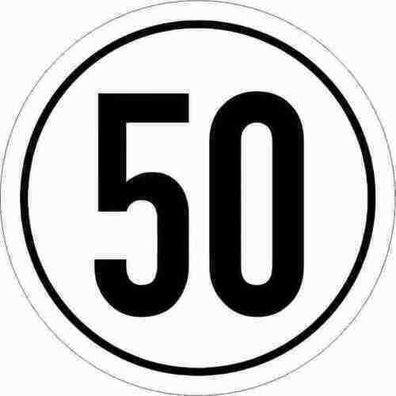 Aufkleber Geschwindigkeits-Schild "50 km/ h" Folie gemäß StVZO § 58 | Ø5-30cm