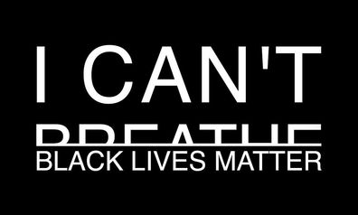 Aufkleber I CAN´T Breathe Black Lives Matter 10x6cm #gegenrasissmus, schwarz/ weiß