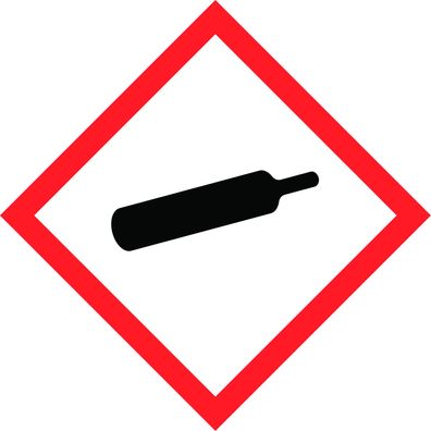 Aufkleber Etikett "Komprimierte Gase" GHS-Gefahrensymbol quadratisch 5-20cm