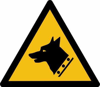 Aufkleber Warn Schild "Warnung vor Wachhunden" Folie ISO 7010 5-30cm gelb