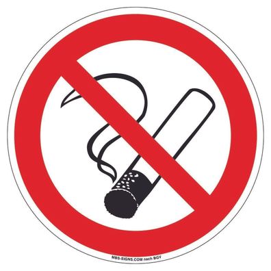 Schild Aufkleber "Rauchen Verboten" Folie selbstklebend Ø 10cm nach BGV A8