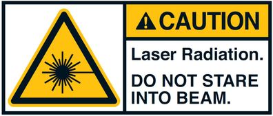Warnaufkleber"CAUTION Laser Radiation. DO NOT STARE INTO.."35x80/45x100/70x160mm