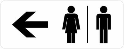 Aufkleber "Frau/ Mann mit Pfeil nach links oder rechts" Hinweis Schild 128x50mm