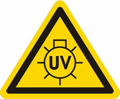 Warnaufkleber Warnung "UV-Strahlen" Dreieck Schild Folie SL 5-30cm, signalgelb
