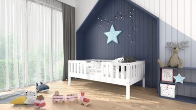 Kinderbett Classic mit Erhöhung und Rausfallschutz Jugendbett Bett Kinderzimmer