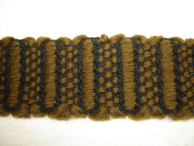 Borte Wollband Wolle schwarz goldoliv Hutband 4 cm breit 1,7 m Rest