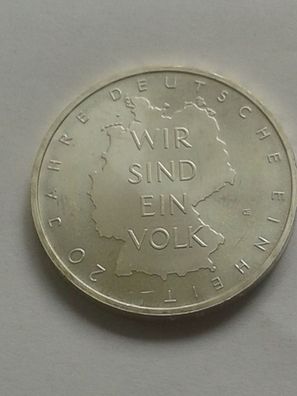 10 euro 2010 Deutschland Deutsche Einheit Wir sind ein Volk 925er Sterlingsilber