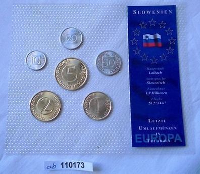 Kursmünzensatz mit 6 Münzen 10 Stotin bis 5 Tolar Slowenien bankfrisch (110173)