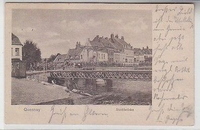 64338 Feldpost Ak Quesnoy Frankreich Stadtbrücke 1916