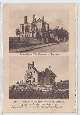 65510 Feldpost Ak zerschossene Villa Elisabeth in Saarburg 1915