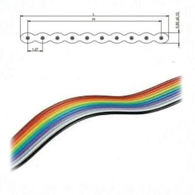 IDE Flachbandkabel farbig 6,8,10,14,16,20,34-polig, PVC Isolierung AWG 28 Flachkabel