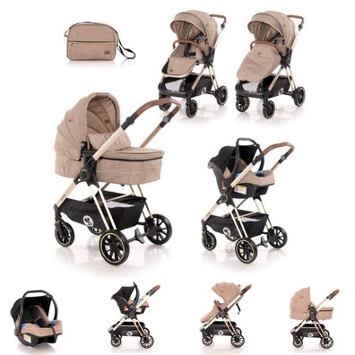 Lorelli Kombikinderwagen Angel 3 in 1 Gummiräder Autositz Babywanne Sportsitz