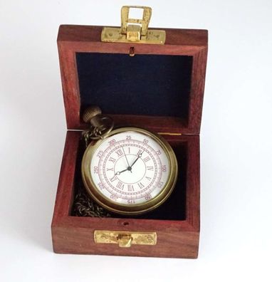 bronzierte Messing Taschenuhr Nostalgie Taschen Uhr Tempus Fugit 