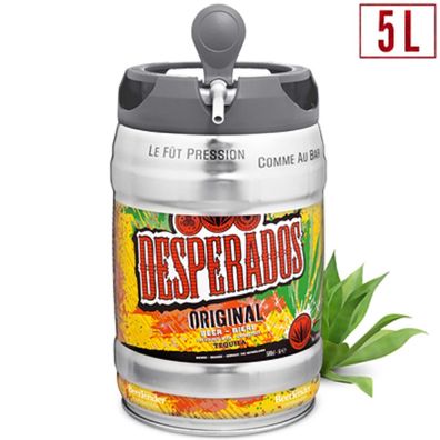 Desperados Bier 5,9 % mit Tequila im 5 Liter Fass Partyfass inkl. Zapfhahn