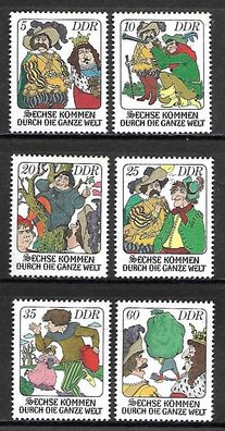 DDR postfrisch Michel-Nummer 2281-2286 ohne Gummi