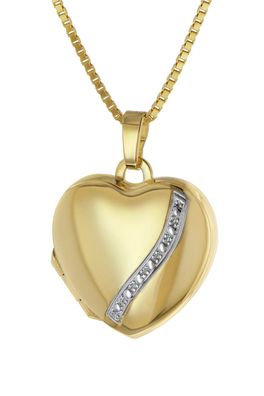 trendor Schmuck Medaillon Herz Gold 333 / 8K mit Vergoldeter Damen-Halskette 39056
