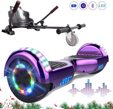 Hoverboard 6,5-Zoll-Scooter Bluetooth- farbiges Licht Roller + Hoverkart